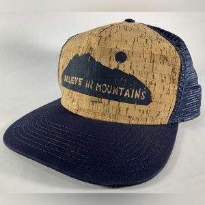 Unisex “Believe in Mountains” Corkboard SnapBack Hat One Size Fits Most